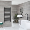 Scaldasalviette Piatto Nero - Termoarredo Bagno con Varie Dimensioni - Nox