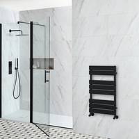 Scaldasalviette Piatto Nero 446W - 825 x 450mm - Lustro