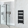 Scaldasalviette Piatto Nero 513W - 975 x 450mm - Lustro