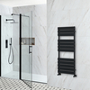 Scaldasalviette Piatto Nero 637W- 1200 x 450mm - Lustro