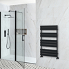 Scaldasalviette Piatto Nero 643W - 975 x 600mm - Lustro