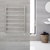 Scaldasalviette Termoarredo Bagno a Scaletta - Acciaio Inossidabile Cromato - 600 x 800mm - 254 Watt - Quo