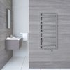 Scaldasalviette Termoarredo Bagno con Attacco Centrale - Argento - 1070 x 500mm - 514 Watt - Torun