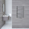 Scaldasalviette Termoarredo Bagno con Attacco Centrale - Argento - 835 x 500mm - 405 Watt - Torun
