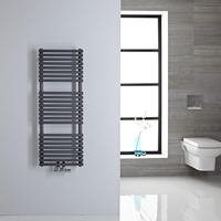Scaldasalviette Termoarredo Bagno con Attacco Centrale - Design Tubolare Antracite - 1065 x 400mm - 333 Watt - Magera