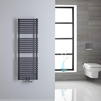 Scaldasalviette Termoarredo Bagno con Attacco Centrale - Design Tubolare Antracite - 1215 x 400mm - 362 Watt - Magera