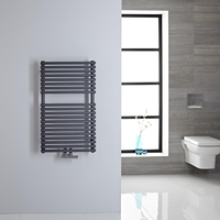 Scaldasalviette Termoarredo Bagno con Attacco Centrale - Design Tubolare Antracite - 835 x 500mm - 304 Watt - Magera