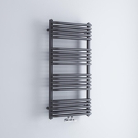 Scaldasalviette Termoarredo Bagno Curvo con Attacco Centrale - Antracite - 1000 x 500mm - 986 Watt - Arch
