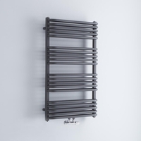 Scaldasalviette Termoarredo Bagno Curvo con Attacco Centrale - Antracite - 1000 x 600mm - 1157 Watt - Arch