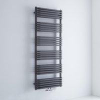 Scaldasalviette Termoarredo Bagno Curvo con Attacco Centrale - Antracite - 1533 x 600mm - 1775 Watt - Arch