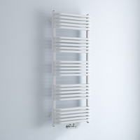 Scaldasalviette Termoarredo Bagno Curvo con Attacco Centrale - Bianco - 1270 x 500mm - 1191 Watt - Arch