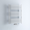 Scaldasalviette Termoarredo Bagno Curvo con Attacco Centrale - Bianco - 735 x 600mm - 869 Watt - Arch