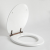 Sedile WC Tradizionale Bianco con Chiusura Rallentata con Cerniere Bronzo Lucidato ad Olio - Richmond