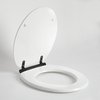 Sedile WC Tradizionale Bianco con Chiusura Rallentata con Cerniere Nere - Richmond