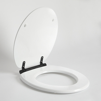 Sedile WC Tradizionale Bianco con Chiusura Rallentata con Cerniere Nere - Richmond