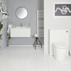 Set Bagno Bianco con Mobile WC,  Sanitario a Terra,  Mobile Sospeso con Lavabo Integrato e Opzione LED - Newington