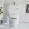 Set Bagno Bianco con Mobile WC,  Sanitario e Lavabo Integrato 500 x 890mm - Cluo