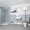 Set Bagno con Box Doccia Angolare,  Sanitario con Cassetta Alta e Lavabo con Consolle - Richmond