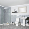 Set Bagno con Box Doccia Angolare,  Sanitario WC e Lavabo su Colonna - Chester