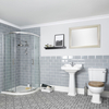 Set Bagno con Box Doccia Angolare,  Sanitario WC Monoblocco e Lavabo su Colonna - Richmond