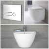 Set Bagno con Lavabo e Sanitario WC Sospeso Senza Brida - Ashbury