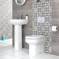 Set Bagno con Lavabo su Colonna e Sanitario WC a Terra - Covelly