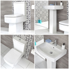 Set Bagno con Lavabo su Colonna e Sanitario WC a Terra - Exton