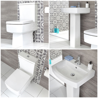 Set Bagno con Lavabo su Colonna e Sanitario WC a Terra - Exton