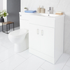 Set Bagno con Mobile WC,  Sanitario e Lavabo Integrato a Destra - Geo