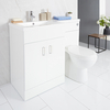 Set Bagno con Mobile WC,  Sanitario e Lavabo Integrato a Sinistra - Geo