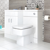 Set Bagno con Mobile WC,  Sanitario e Lavabo Integrato a Sinistra - Geo