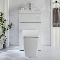 Set Bagno con Sanitario e Lavabo - Bianco - Moderno - 500 mm x 890 mm