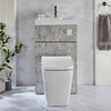 Set Bagno con Sanitario e Lavabo - Moderno - Grigio Cemento - 500 mm x 890 mm