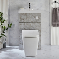 Set Bagno con Sanitario e Lavabo - Moderno - Grigio Cemento - 500 mm x 890 mm