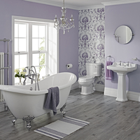 Set Bagno con Vasca Freestanding,  Lavabo Su Colonna e Sanitario WC Monoblocco - Carlton