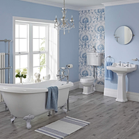 Set Bagno con Vasca Freestanding,  Lavabo Su Colonna,  Sanitario a Terra e Rubinetteria - Carlton