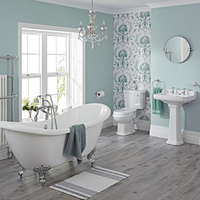 Set Bagno con Vasca Freestanding,  Lavabo Su Colonna,  Sanitario WC Monoblocco e Rubinetteria - Carlton