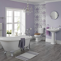 Set Bagno con Vasca Freestanding,  Lavabo Su Colonna,  Sanitario WC Monoblocco e Rubinetteria - Carlton