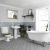 Set Bagno con Vasca Freestanding,  Sanitario WC Monoblocco e Lavabo su Colonna - Legend