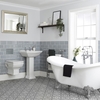 Set Bagno con Vasca Freestanding,  Sanitario WC Sospeso e Lavabo su Colonna - Chester