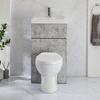 Set Bagno Grigio Calcestruzzo con Mobile Completo di Lavabo e Sanitario - Cluo