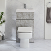 Set Bagno Grigio Calcestruzzo con Mobile Completo di Lavabo e Sanitario - Cluo