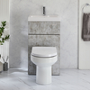 Set Bagno Grigio Calcestruzzo con Mobile WC,  Sanitario e Lavabo Integrato 500 x 890mm - Cluo