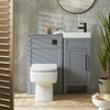 Set da Bagno con Mobile Tradizionale Grigio Chiaro da 400mm con Lavabo e Mobile WC con Sanitario Filo Parete Sandford
