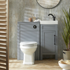 Set da Bagno con Mobile Tradizionale Grigio Chiaro da 400mm con Lavabo e Mobile WC con Sanitario Filo Parete Warwick