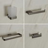 Set di 4 Accessori Bagno Moderni - Grigio Canna di Fucile - Orno