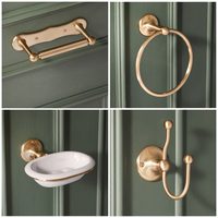 Set di 4 Accessori per il Bagno - Oro Satinato