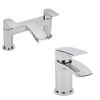 Set di Rubinetti Cromato in Stile Moderno per Lavabo e Vasca