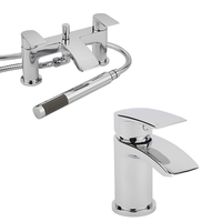Set di Rubinetti in Stile Moderno per Lavabo e Vasca Completo di Kit Doccia