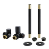 Set di Tubi e Valvole Angolari per Radiatore - Stile Moderno - Nero